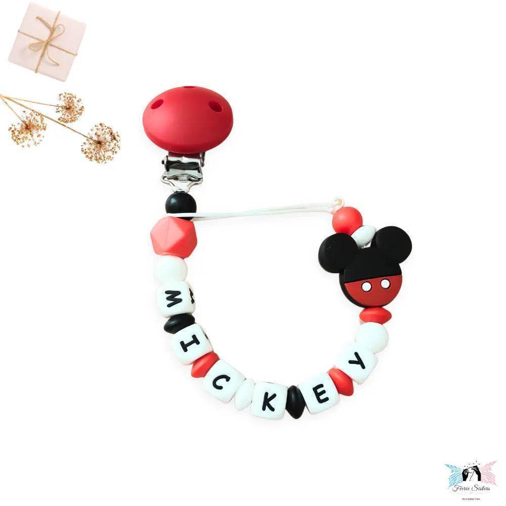 Attache tétine Disney personnalisée – Modèle Mickey & Minnie - Féerie Sisters