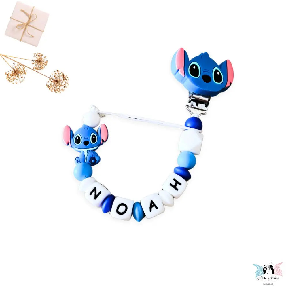 Attache tétine personnalisée stitch - Féerie Sisters