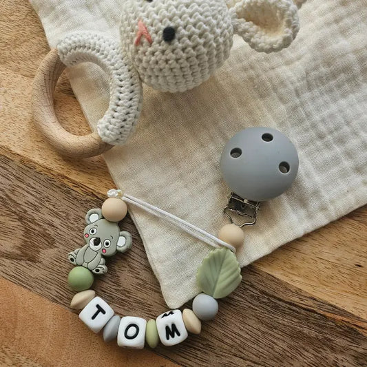 Attache tétine personnalisée Koala – douceur et  tranquillité Féerie Sisters